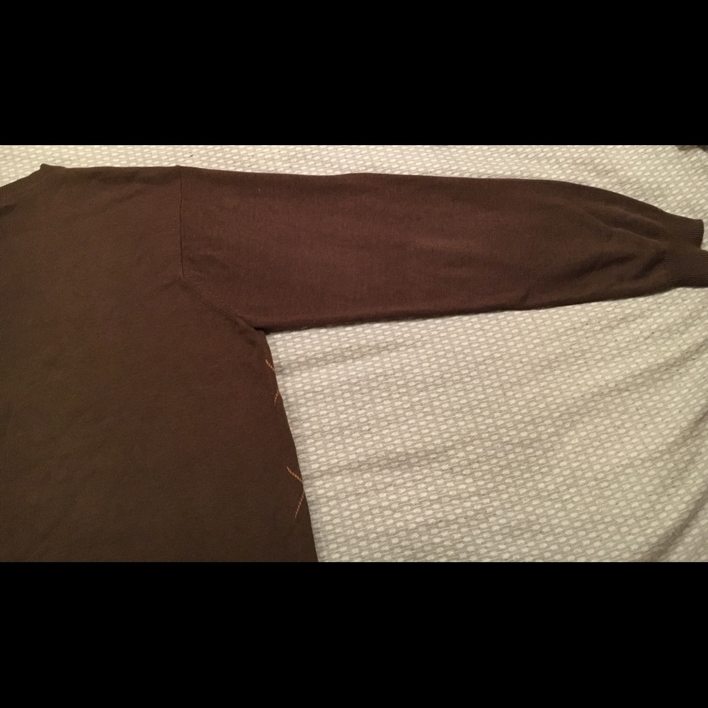 Brown Izod Men size large sweater Y2K EUC dress business top - Picture 5 of 7